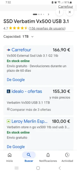 Verbatim Vx500 SSD 1TB USB 3.2 Gen 2