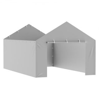 Cubierta de Lona para Carport Reemplazo Pared Lateral 12 x 20 pies, Refugio de Garaje Toldo Resistente al Agua y Protegido contra UV, Instalación Fácil con Bungee de Bola, Gris (Parte Superior y E...