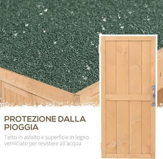 Casita de Madera para Jardín con 2 Puertas, Armario de Exterior para Herramientas de Jardín con Techo Abatible, 74X43X88 Cm