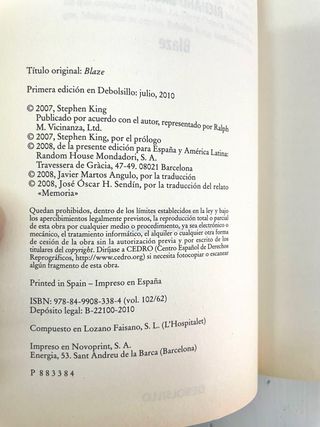 Blaze, Stephen King