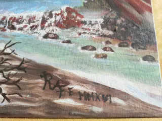 Quadro pittura su tela paesaggio invernale