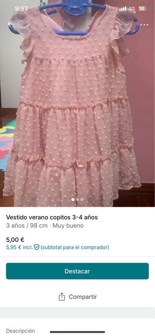 Lote 3 vestidos niña