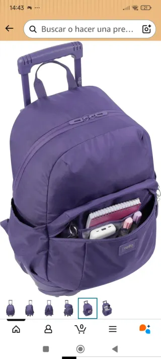 Mochila con ruedas morada TOTTO