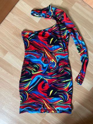 Vestido asimétrico estampado