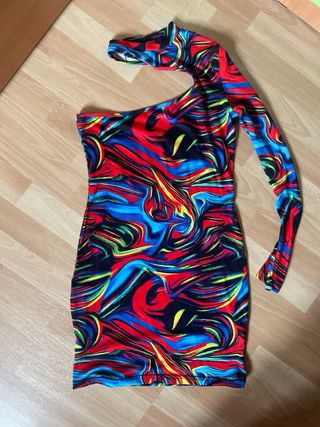 Vestido asimétrico estampado