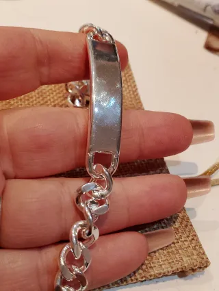 Pulsera esclava plata hombre