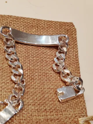 Pulsera esclava plata hombre