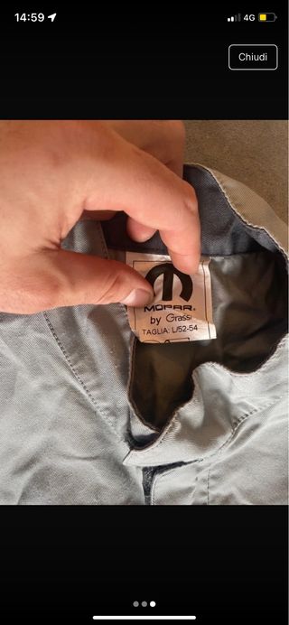 Tuta da lavoro Fiat grigia e nera