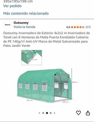 Invernadero Outsunny 4x2x2m