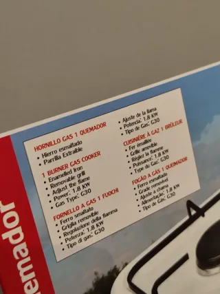 LIQUIDACIÓN: hornillo (cocina) de gas ALGÓN -NUEVO