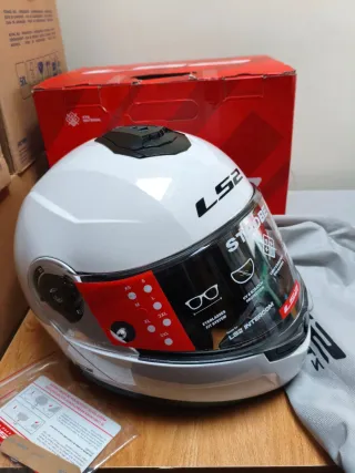 Casco Moto LS2 Strobe Talla M Blanco