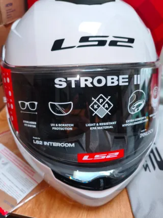 Casco Moto LS2 Strobe Talla M Blanco