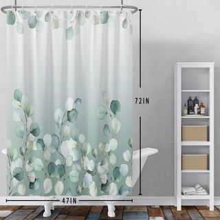 Planta de Cactus Cortina de Ducha Línea Abstracta