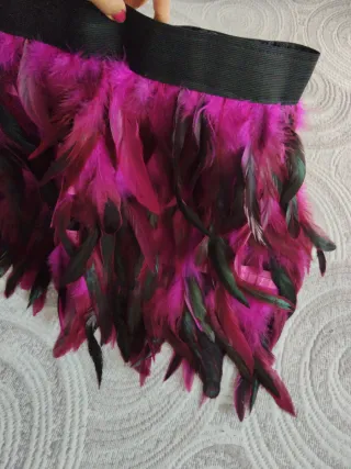 Falda de plumas Fucsia y negra