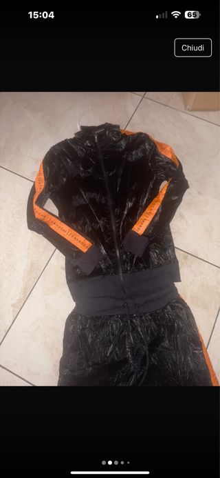 Completo Gavroche nero e arancione