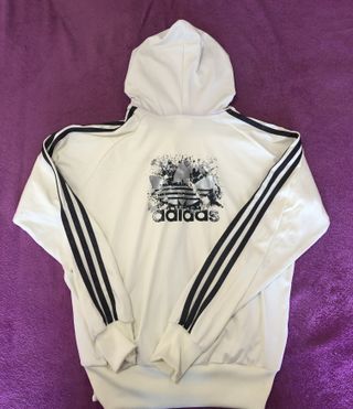 Chaqueta Adidas Vintage Mujer Blanca y Gris