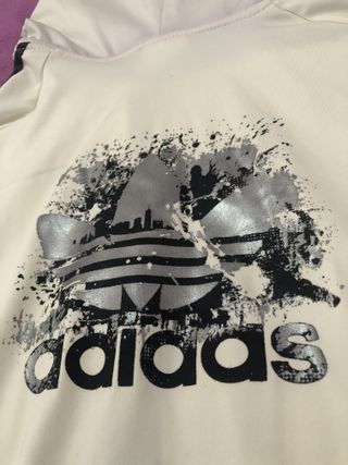 Chaqueta Adidas Vintage Mujer Blanca y Gris