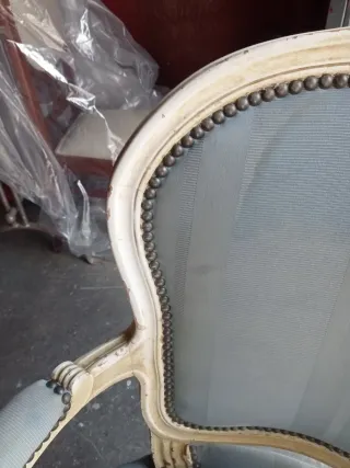 Sillón estilo Luis XV azul