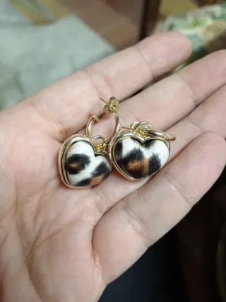 Orecchini a cuore fantasia animalier