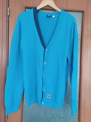 Chaqueta de punto azul