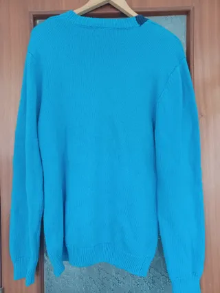 Chaqueta de punto azul