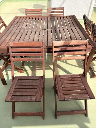 8 Sillas de Jardín Madera Ikea