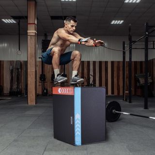 Caja de Salto Pliométrica 3 en 1, Caja Plyo de Algodón de 30/24/20 Pulgadas, Plataforma y Caja de Agilidad para Saltar, Caja Antideslizante para Ejercicio de Paso en Casa, Entrenamiento de Condici...