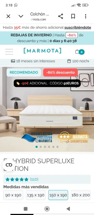 150x190 MARMOTA HYBRID SUPERLUXE EDITION MUELLES E