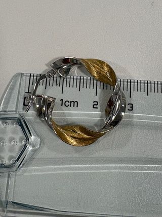 Aros,oro bicolor