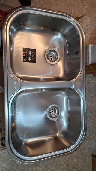Fregadero Teka 2 senos acero inoxidable a estrenar