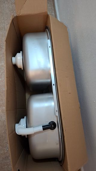 Fregadero Teka 2 senos acero inoxidable a estrenar