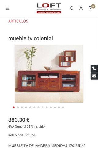 Mueble TV madera teka Banak Importa
