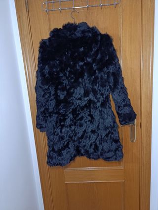 Chaqueta abrigo piel conejo real clásica
