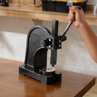 Prensa Arbor, Prensa Arbor Manual de 1 Tonelada, Altura Máxima de 15 cm, Prensa Arbor Manual de Escritorio de Hierro Fundido de Alta Resistencia, Prensa Manual de Precisión para Estampado, Doblado...