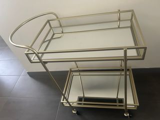 Carrito de cocina con ruedas y cristal