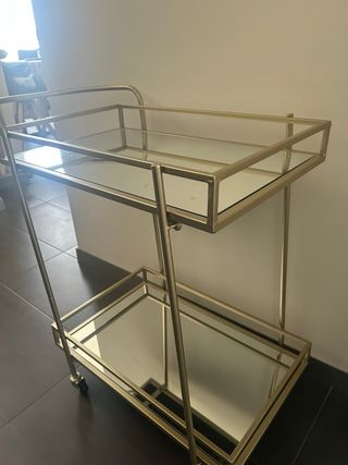 Carrito de cocina con ruedas y cristal