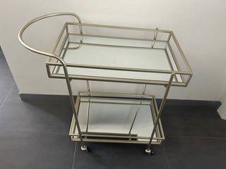 Carrito de cocina con ruedas y cristal
