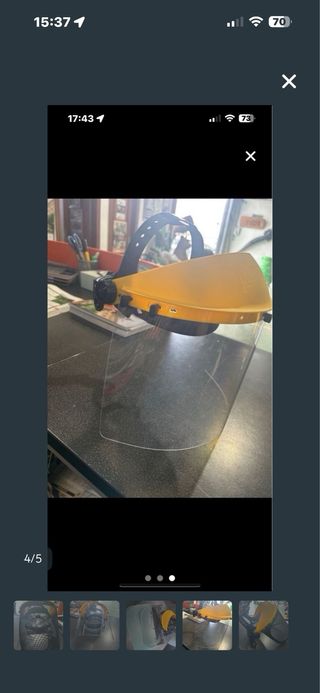 Careta desbrozadora con 2 pantallas