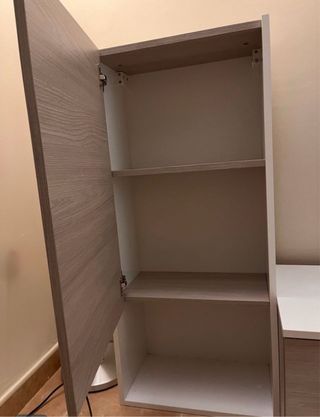 Mueble TV moderno madera y blanco