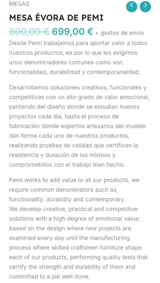 Mesa Pemi Evora