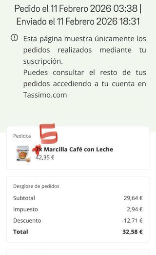 Cafetera Bosch Tassimo + 5 paquetes café con leche