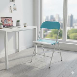 Sedia Pieghevole Salvaspazio Bicolor Acciaio BLU