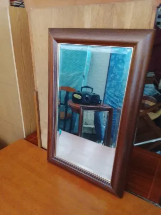 Espejo Madera Biselado Antiguo