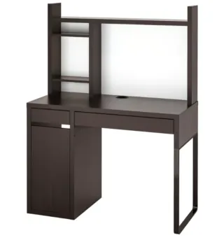 Escritorio Ikea Negro con Estantería