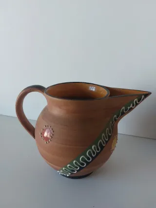 Brocca e 4 Bicchieri Ceramica Decorati