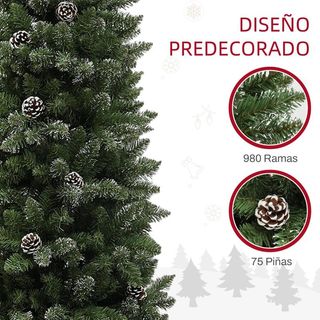 Árbol de Navidad Artificial 225 cm con 980 Ramas