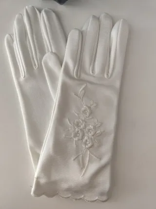 Guantes de seda marfil