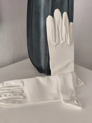 Guantes de seda marfil