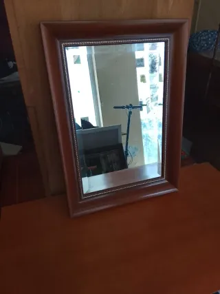 2 Espejos Madera Biselado Antiguo