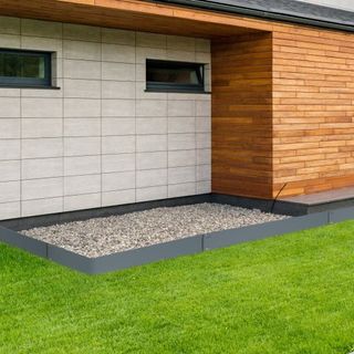 Borde de Paisaje de Acero, Paquete de 5 Bordes de Jardín de Acero, Tiras de 39" L x 5" H, Borde de Clavo, Borde de Paisaje de Metal Flexible para Jardín, Césped, Altura de Clavo de 3.15", Gris Oscuro